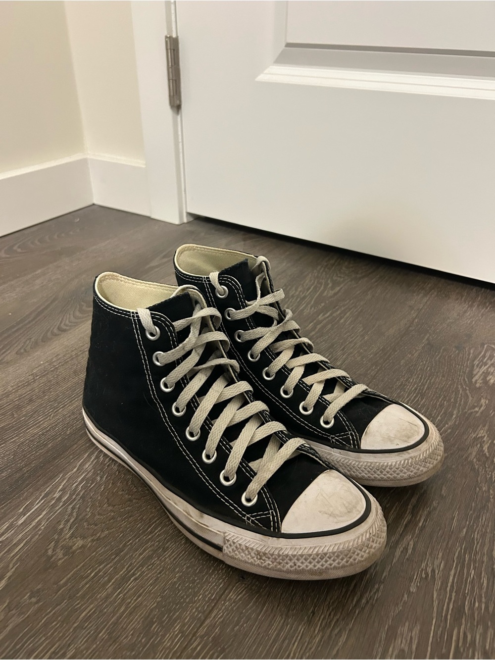 Converse Chunk Taylor Black High-Top Canvas Sneakers with White Trim